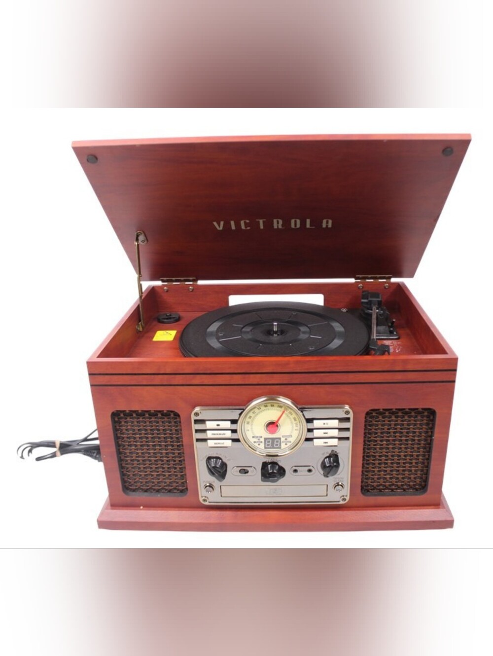 Victrola VTA-200B 6-in-1 Nostalgic Bluetooth Turntable Record Player CD Cassette